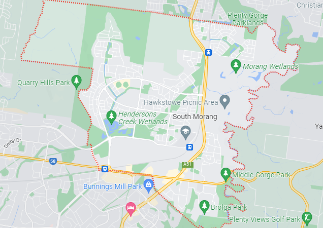 Split Systems South Morang map area