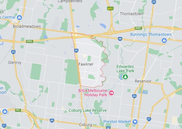 Fawkner map area